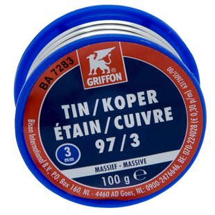 Griffon Draadsoldeer Tin/koper 97/3 Ms 3mm 100gr
