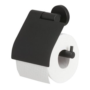 Tiger Toiletrolhouder Boston - Rvs - Met Klep - Zwart
