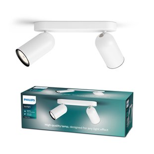 Philips Opbouwspot Pongee Wit 2xgu10