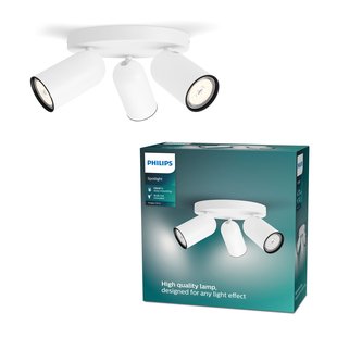 Philips Plafondspot Pongee Wit 3xgu10