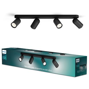 Philips Plafondspot Pongee Zwart 4xgu10
