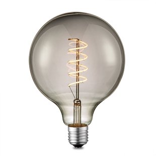 Home Sweet Home Ledfilamentlamp Globe Spiral - Smoke - D12,5cm - Dimbaar - Warm Wit - E27 - 4w