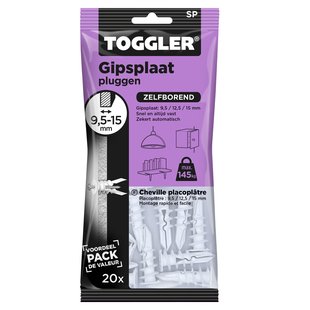 Toggler Gipsplaatplug Sp Kunststof - Diam. 8mm - 20 Stuks