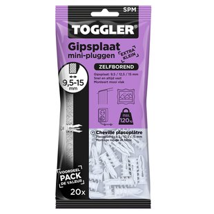 Toggler Gipsplaatplug Sp-mini Kunststof - Diam. 6mm - 20 Stuks