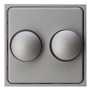 Kopp Duo-dimmerplaat Athenis Staal