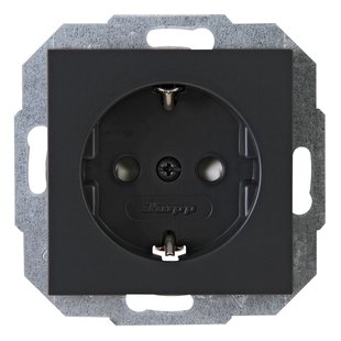 Kopp Inbouwstopcontact Athenis Met Aarde (randaarde) 1-polig Antraciet Ip20