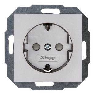 Kopp Inbouwstopcontact Athenis Met Aarde (randaarde) 1-polig Grijs Ip20