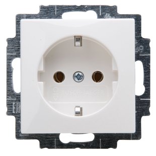 Busch Jaeger Inbouwstopcontact Balance Met Aarde (randaarde) 1-polig Wit Ip20