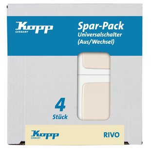 Kopp Wisselschakelaar Rivo Inbouw Helder Wit 4st.