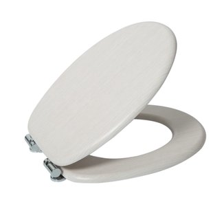 Aquavive Wc-bril - Mdf - Softclose - Verstelbaar - Wit Eik