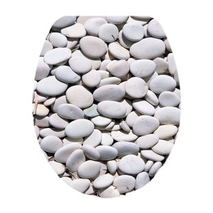 Aquavive Wc-bril Printing - Duroplast - Softclose - Verstelbaar - Met Kiezelstenenprint
