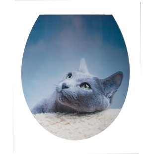 Aquazuro Wc-bril 3d - Duroplast - Softclose - Verstelbaar - Quick Release - Met Kattenprint