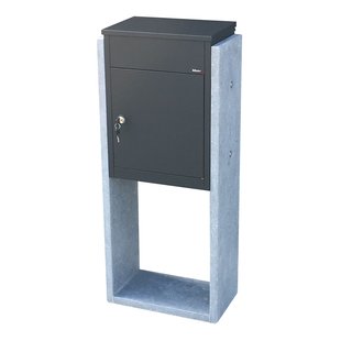 Pakketbrievenbus Torino - Natuursteen En Staal - Zwart - 44x105x25cm