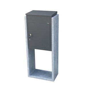 Pakketbrievenbus Torino An - Natuursteen En Staal - Antraciet - 44x105x25cm