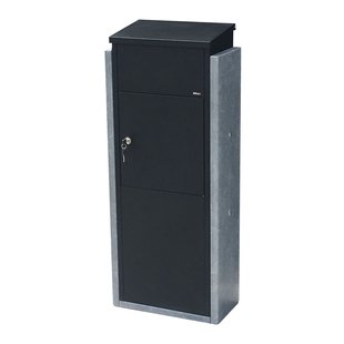 Pakketbrievenbus Toirno Big - Natuursteen En Staal - Zwart - 44x108x23cm