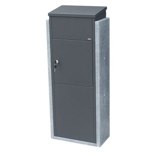 Pakketbrievenbus Torino Big - Natuursteen En Staal - Antraciet - 44x108x23cm