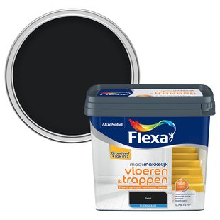 Flexa Lak Mooi Makkelijk Vloeren & Trappen Zijdeglans Zwart 750ml