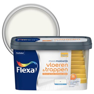 Flexa Lak Mooi Makkelijk Vloeren & Trappen Zijdeglans Wit 2,5l