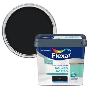 Flexa Lak Mooi Makkelijk Keukenkasten Zijdeglans Zwart 750ml
