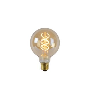 Lucide Ledfilamentlamp Globe G95 - Ambre - D9,5cm - Dimbaar - Warm Wit - E27 - 4,9w