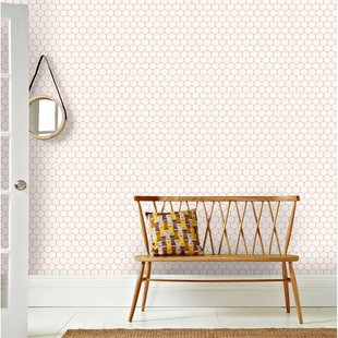 Decomode Vliesbehang Hexagon - Naturel - 10,05 M X 52 Cm