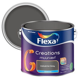 Flexa Creations Muurverf - Zijdeglans - Industrial Grey - 2,5l