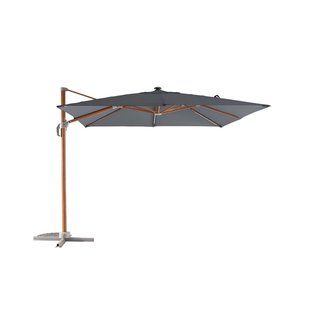 Central Park Zweefparasol Antibes - 287x287cm - Antraciet - 360° Draaibaar Met Opwindmechanisme Kantelbaar 220g/m² Aluminium Mast