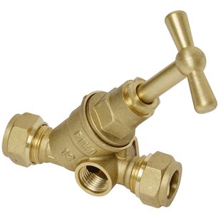 Sanivesk Stopkraan Messing Met Tapgat 12x12mm Knel