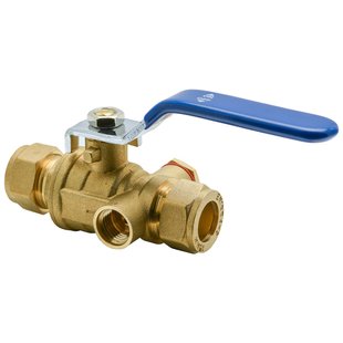 Sanivesk Kogelstopkraan Messing Met Aftap 15x15mm Knel