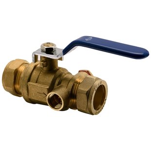 Sanivesk Kogelstopkraan Messing Met Aftap 22x22mm Knel