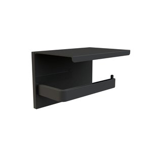 Allibert Toiletrolhouder Loft-game - Metaal - Met Planchet - Zwart Mat