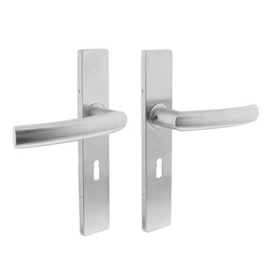 Intersteel Deurkruk Op Schild Blok - Rvs - Geborsteld - Sleutelgat - Afstand 56 Mm