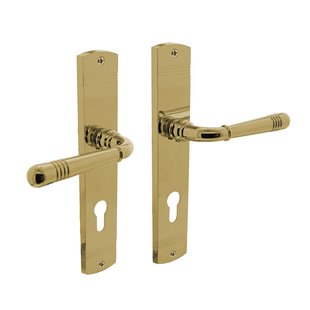 Intersteel Deurkruk Op Schild Helena - Messing - Gelakt Messing - Cilindergat - Afstand 72 Mm