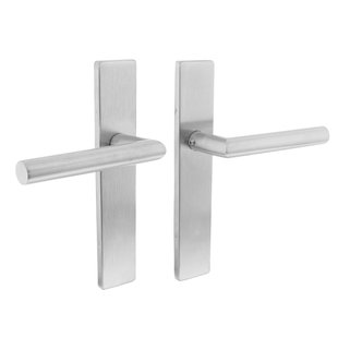 Intersteel Deurkruk Op Schild Hoek 90° - Rvs - Geborsteld - Blind - Schild 75x160 Mm