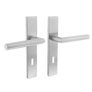 Intersteel Deurkruk Op Schild Hoek 90° - Rvs - Geborsteld - Sleutelgat - Afstand 72 Mm