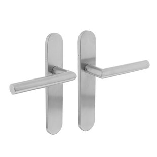 Intersteel Deurkruk Op Schild Hoek 90° - Rvs - Geborsteld - Blind - Schild 75x160 Mm