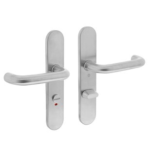 Intersteel Deurkruk Rond Op Schild Toilet-/badkamersluiting 63mm Rvs Geborsteld