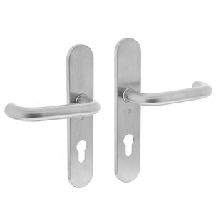 Intersteel Deurkruk Op Schild Rond - Rvs - Geborsteld - Cilindergat - Afstand 72 Mm