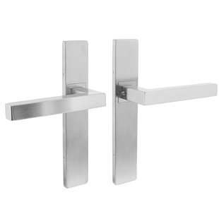 Intersteel Deurkruk Op Schild Vierkant - Rvs - Geborsteld - Blind - Schild 275x160 Mm