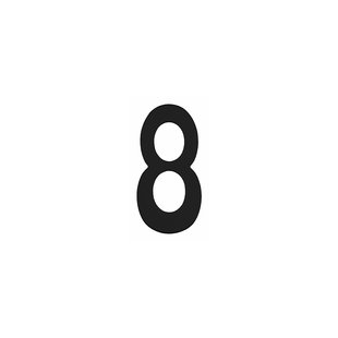 Intersteel Zelfklevend Cijfer - 8 - Roestvast Staal - Zwart - Hoogte 15cm