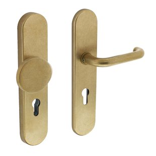 Intersteel Veiligheidsbeslag Skg*** Profielcilindergat 72mm Ovaal Messing Getrommeld