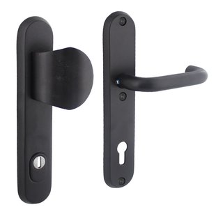 Intersteel Veiligheidsbeslag Skg*** Met Kerntrekbeveiliging Profielcilindergat 92mm Mat Zwart Ovaal Voordeurbeslag