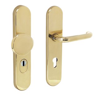 Intersteel Veiligheidsbeslag Skg*** Profielcilindergat 72mm Ovaal Met Kerntrekbeveiliging Messing Gelakt