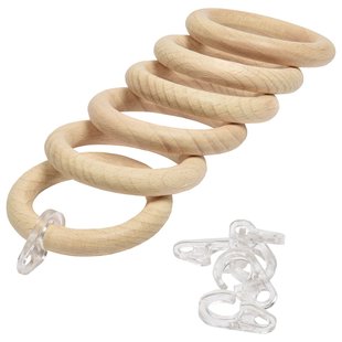 Gordijnringen Grenen Fsc 28mm 6 Stuks