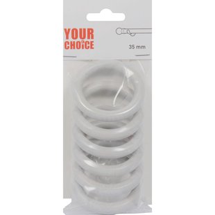 Lichtgrijze Fsc Houten Gordijnringen 35mm 6 Stuks