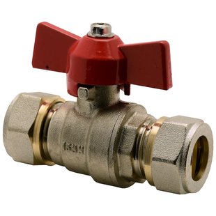 Sanivesk Kogelkraan Met Vlinder Greep Messing Vernikkeld 15x15mm Knel