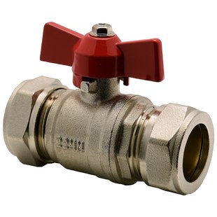 Sanivesk Kogelkraan Met Vlinder Greep Messing Vernikkeld 22x22mm Knel