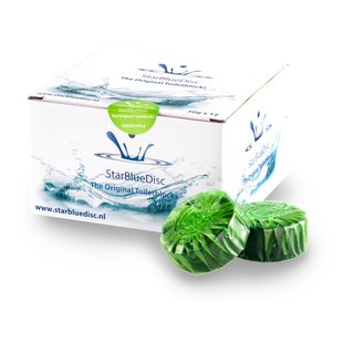 Starbluedisc Toiletblokjes Groen Voor Geberit Reservoirs 12 Stuks Halfjaar Verpakking