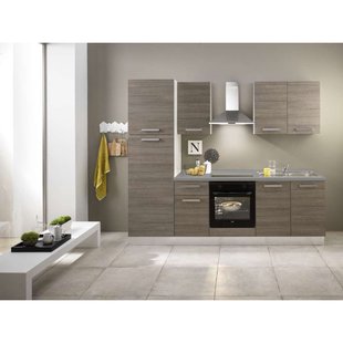 Keukenblok Sofia 250cm Notenhout Bruin | Inclusief Apparatuur