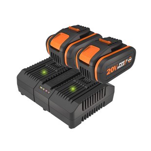 Worx 2 Accu's En Dubbel Acculader 2 X 20v 4ah